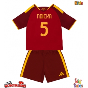 AS Roma Evan Ndicka #5 Replica Home Stadium Kit for Kids 2026-27 Short Sleeve (+ pants)